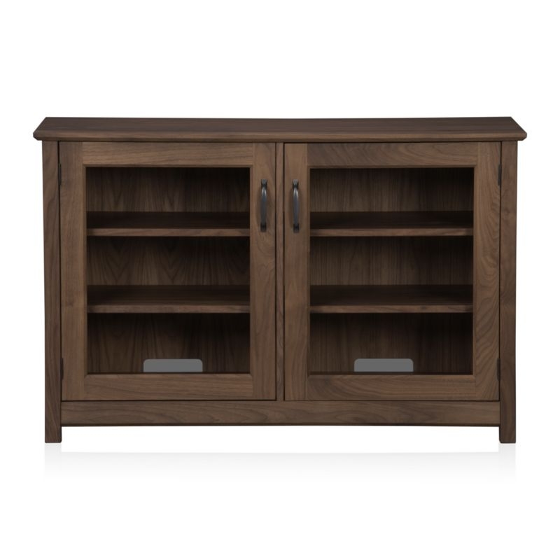 Ainsworth Walnut 47" Media Console with Glass/Wood Doors - Image 1