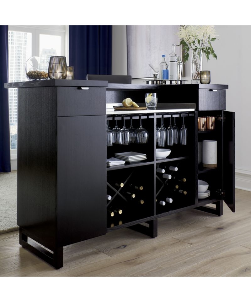 Steamer Standing Home Bar Cabinet with Stainless Steel Top - Image 1