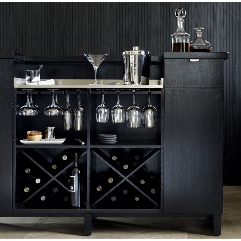 Steamer Standing Home Bar Cabinet with Stainless Steel Top - Image 9