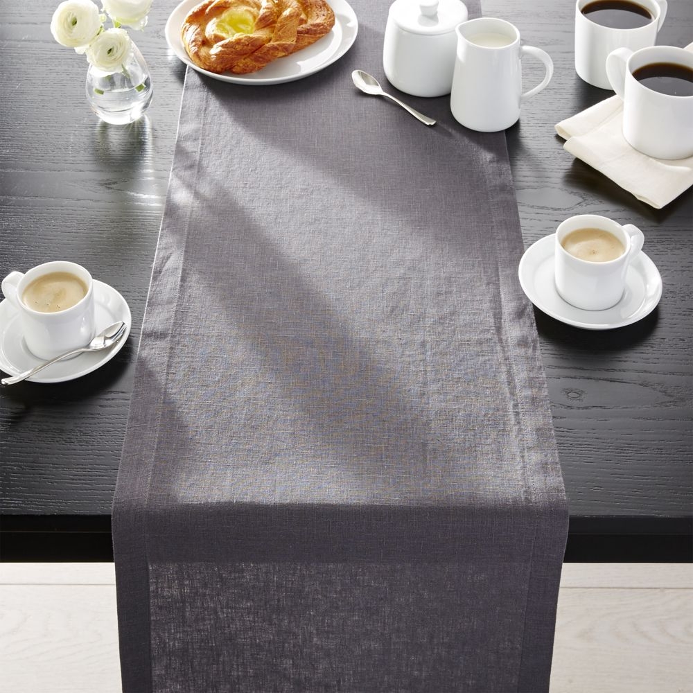 Marin Storm Grey Linen 90" Table Runner - Image 0