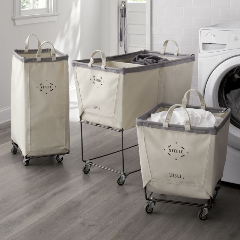 Steele ® Canvas 2-Bushel Square Rolling Laundry Hamper - Image 4