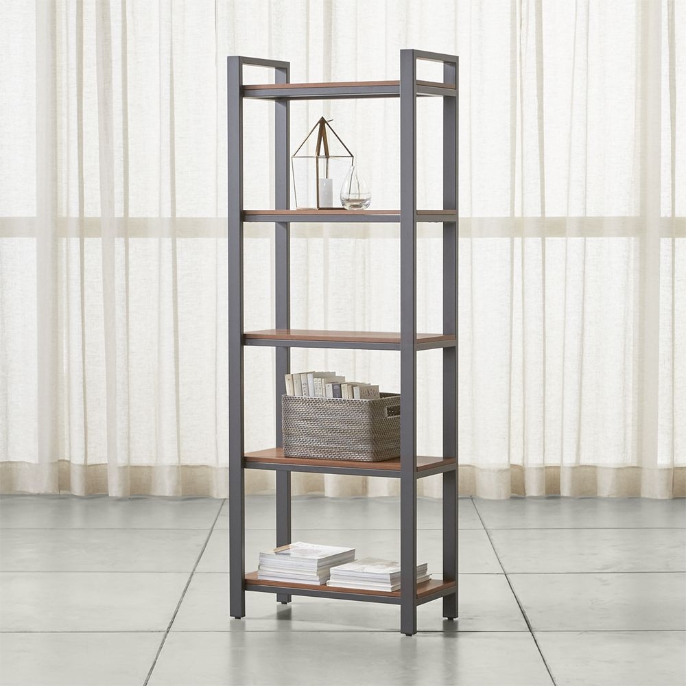 Pilsen Graphite Bookcase with Walnut Shelves - Image 0
