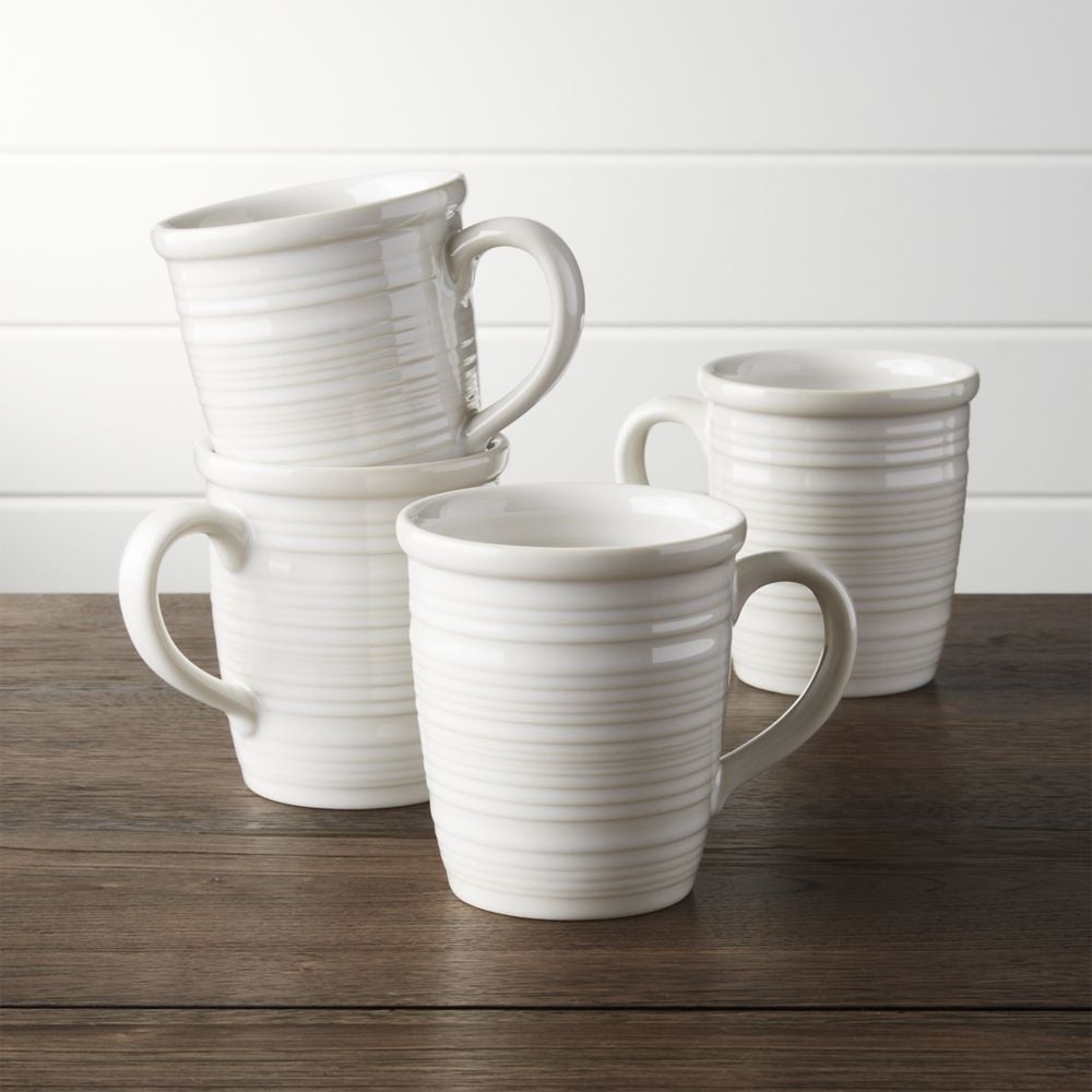Farmhouse 16-oz. White Mugs, Set of 4 - Image 0