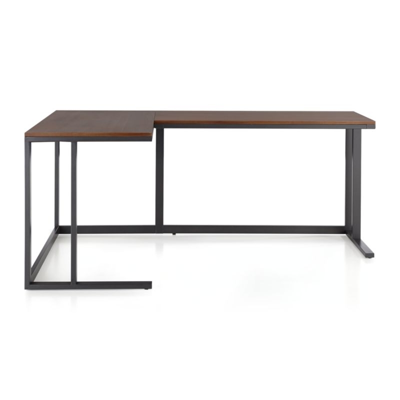 Pilsen Graphite Corner Desk with Walnut Top - Image 1