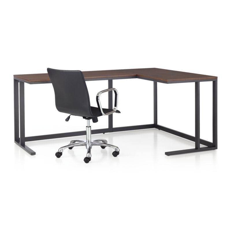 Pilsen Graphite Corner Desk with Walnut Top - Image 2