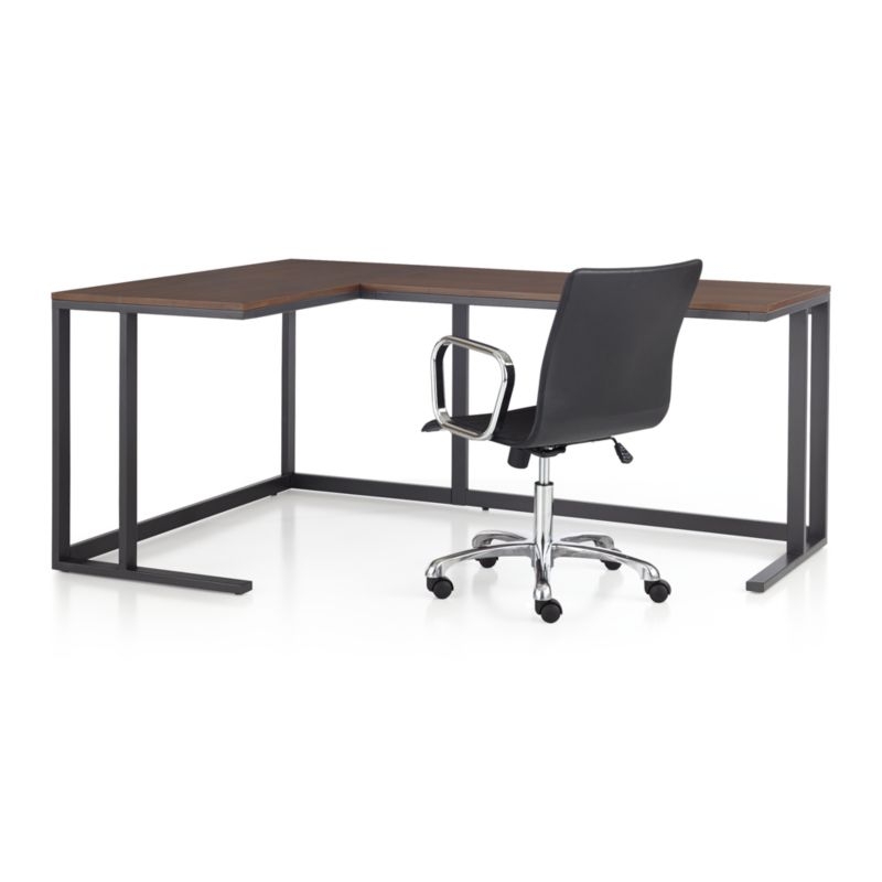 Pilsen Graphite Corner Desk with Walnut Top - Image 5