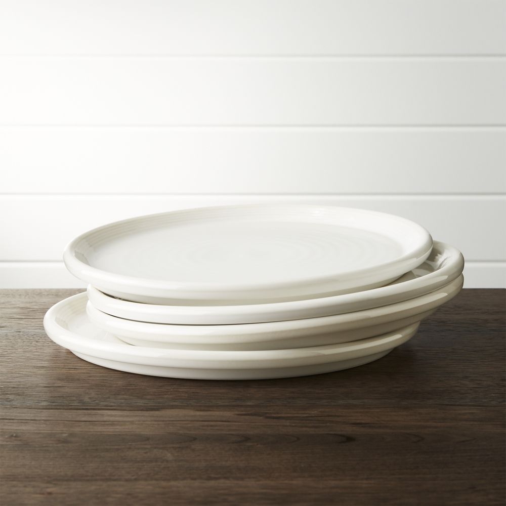 Farmhouse White Dinner Plates, Set of 4 - Image 0