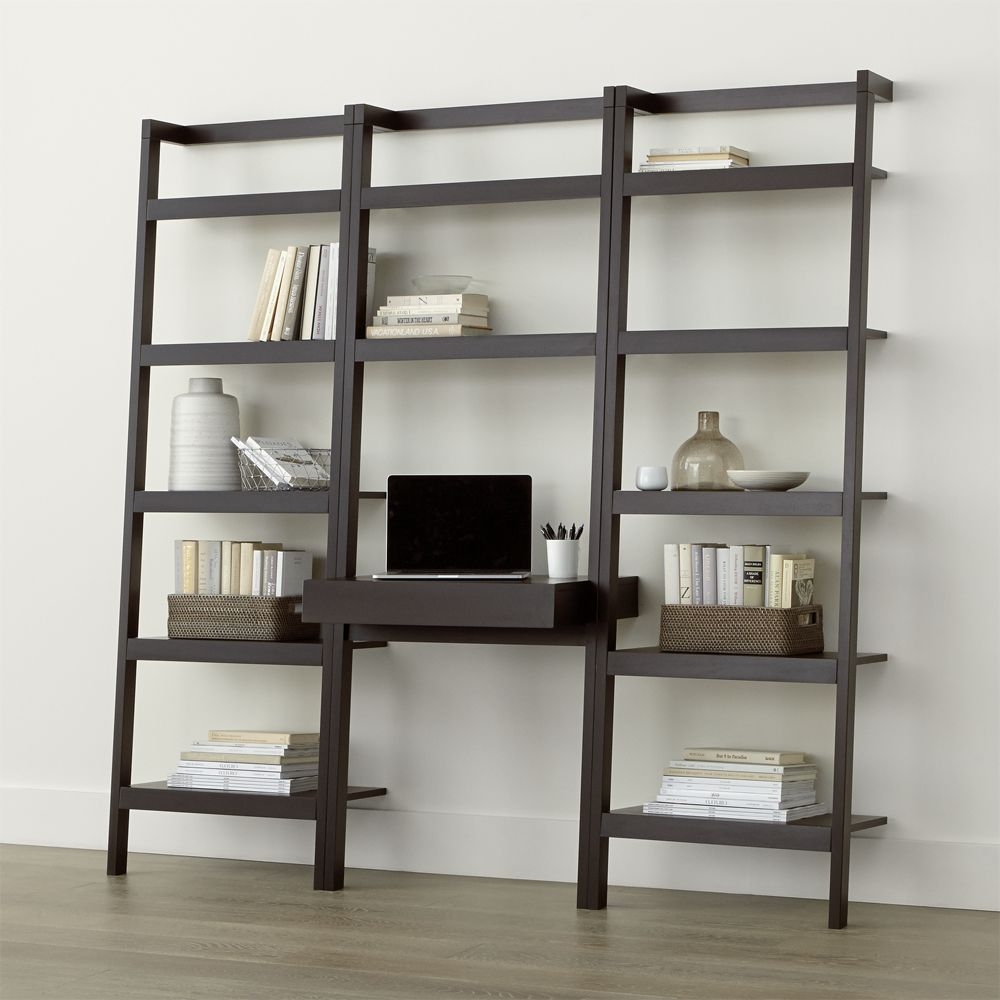 Sawyer Mocha Leaning Desk with Two 24.5" Bookcases - Image 0