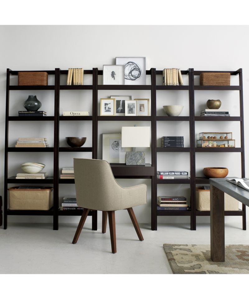 Sawyer Mocha Leaning Desk with Two 24.5" Bookcases - Image 1