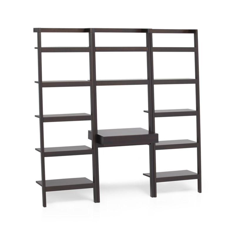 Sawyer Mocha Leaning Desk with Two 24.5" Bookcases - Image 2
