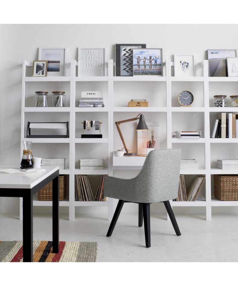 Sawyer White Leaning Desk with Two 24.5" Bookcases - Image 2