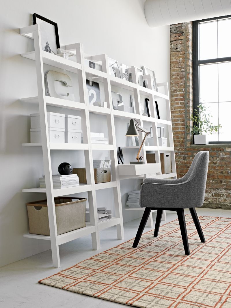 Sawyer White Leaning Desk with Two 24.5" Bookcases - Image 3