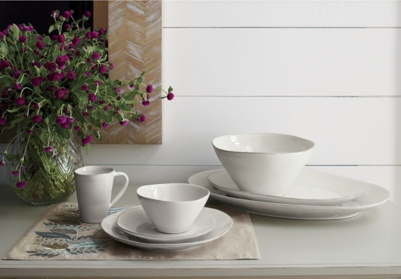 Marin White Large Stoneware Serving Bowl - Image 2