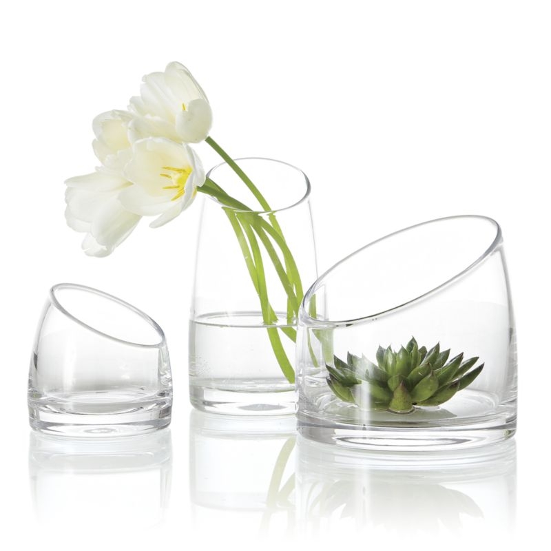 Slant Glass Vase 7.5" - Image 1