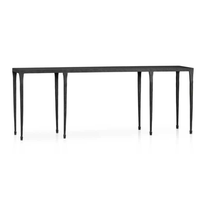 Silviano 84" Rectangular Black Iron and Steel Console Table - Image 0
