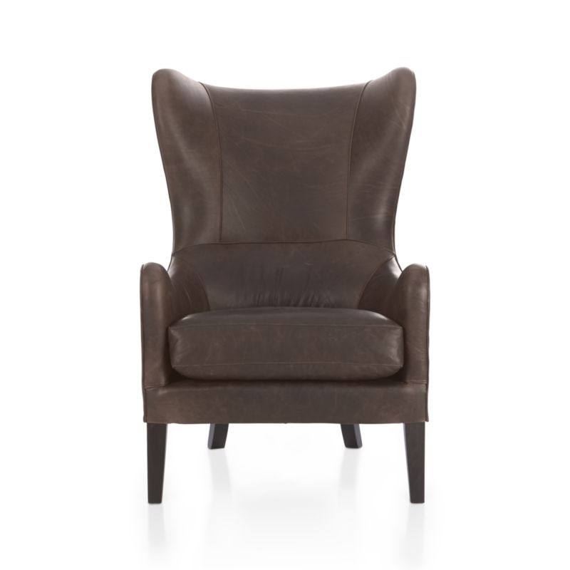 Garbo Leather Wingback Chair - Image 1