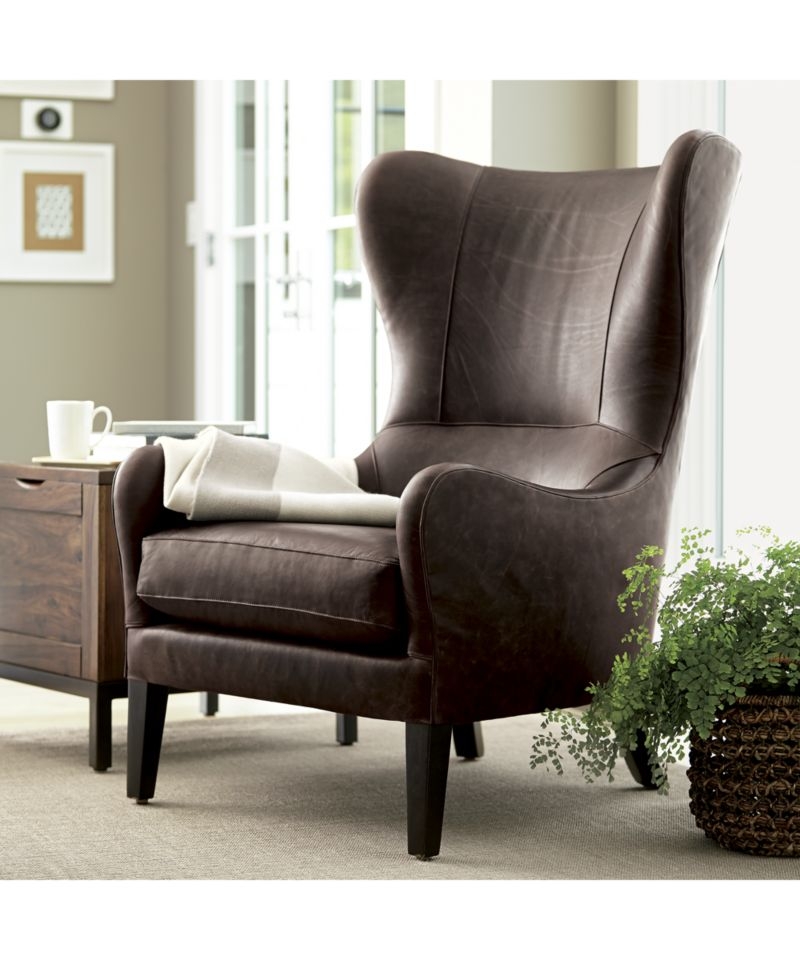 Garbo Leather Wingback Chair - Image 8