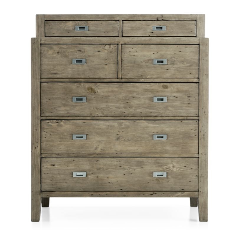 Morris Ash Grey 5-Drawer Chest with Hutch - Image 2