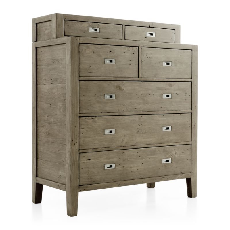 Morris Ash Grey 5-Drawer Chest with Hutch - Image 3