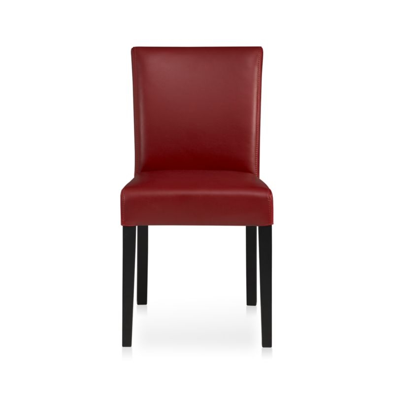 Lowe Red Leather Dining Chair - Image 1