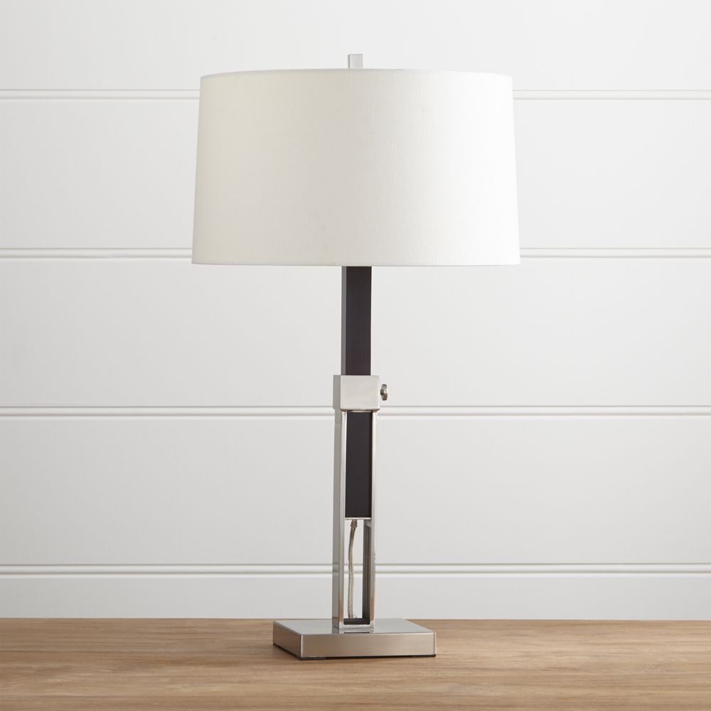 Denley Nickel Table Lamp with Black Wood - Image 0