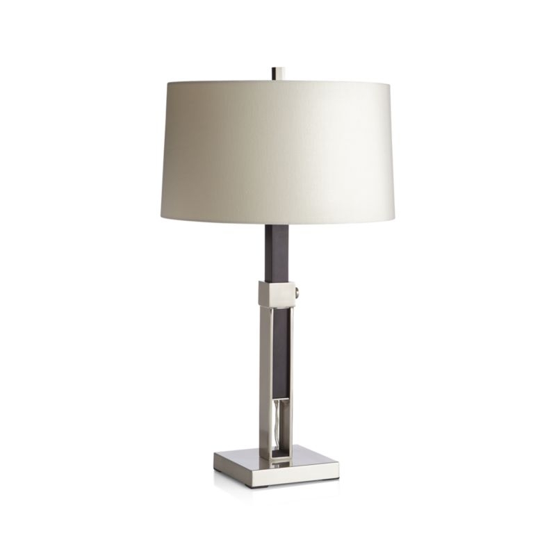 Denley Nickel Table Lamp with Black Wood - Image 2