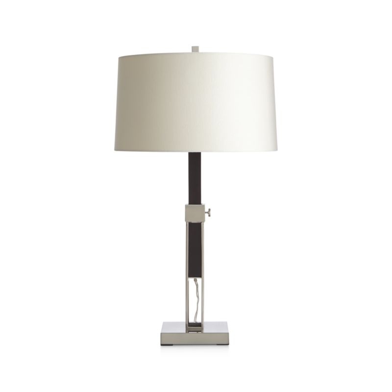 Denley Nickel Table Lamp with Black Wood - Image 3