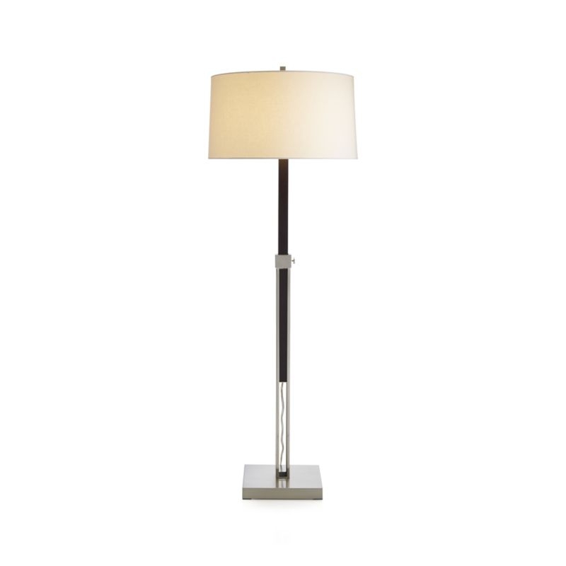 Denley Nickel Floor Lamp with Black Wood - Image 2