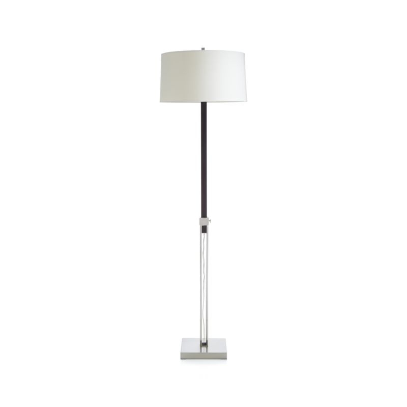 Denley Nickel Floor Lamp with Black Wood - Image 3
