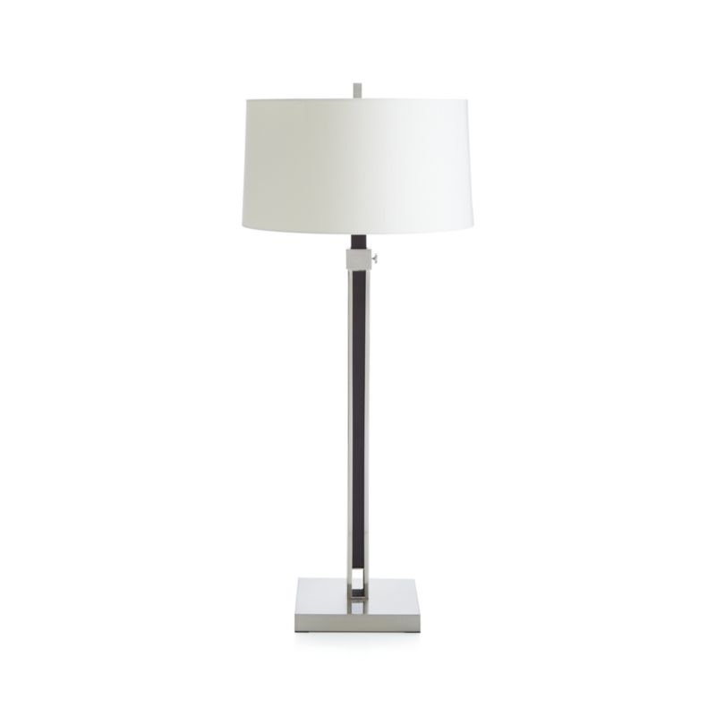 Denley Nickel Floor Lamp with Black Wood - Image 4