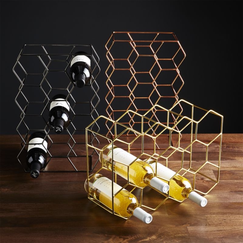 11-Bottle Gold Wine Rack - Image 3