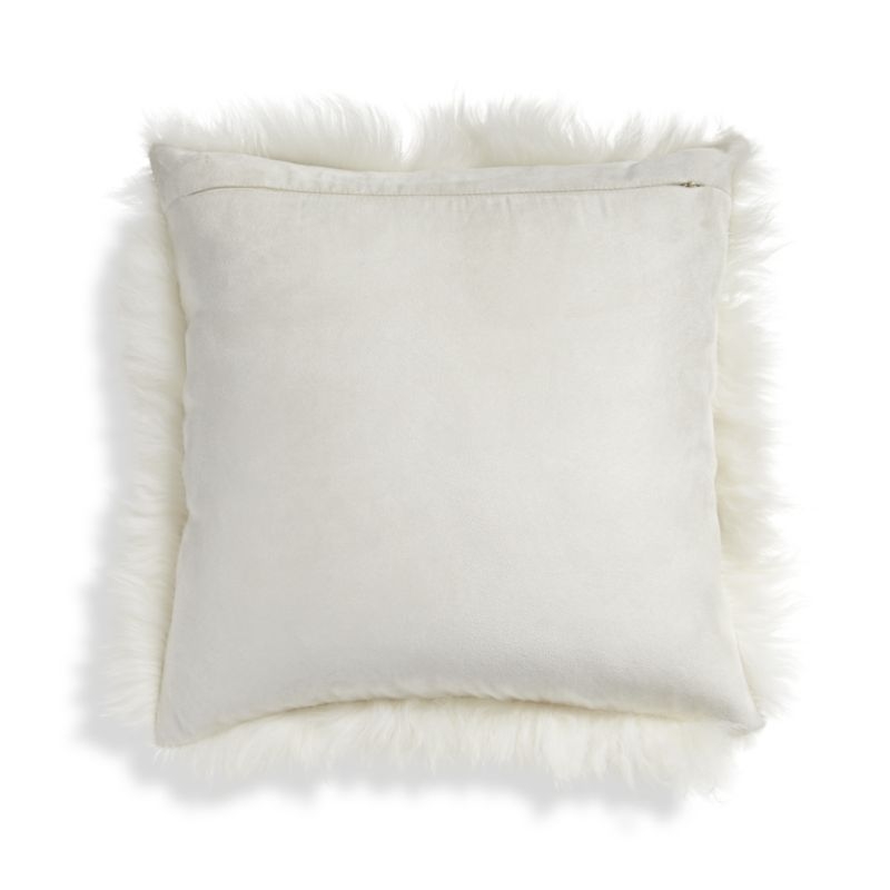 Pelliccia 16"x16" Ivory Throw Pillow with Down-Alternative Insert - Image 8