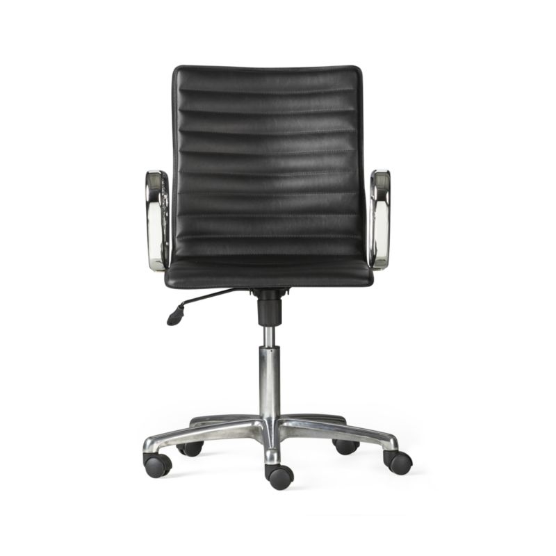 Ripple Black Leather Office Chair with Chrome Base - Image 1