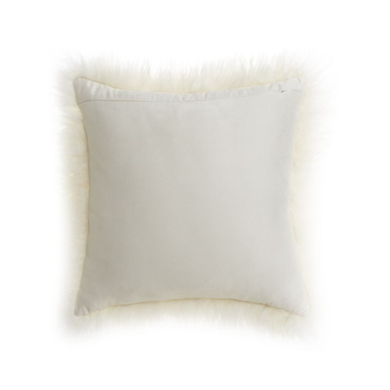 Pelliccia 23"x23" Square Ivory Throw Pillow with Feather Insert - Image 4
