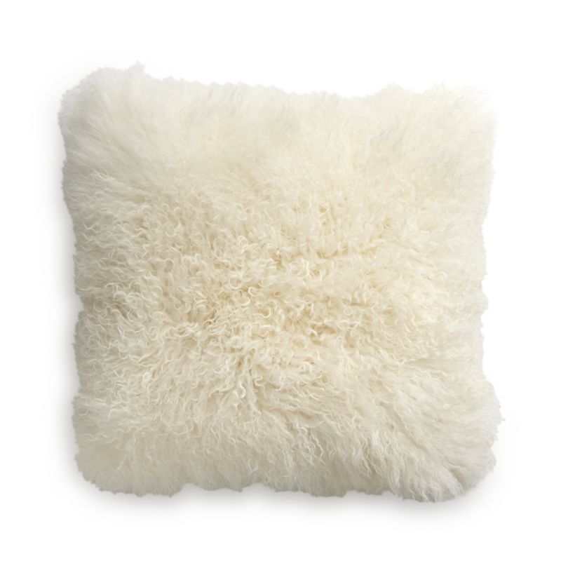 Pelliccia 23"x23" Square Ivory Throw Pillow with Feather Insert - Image 5
