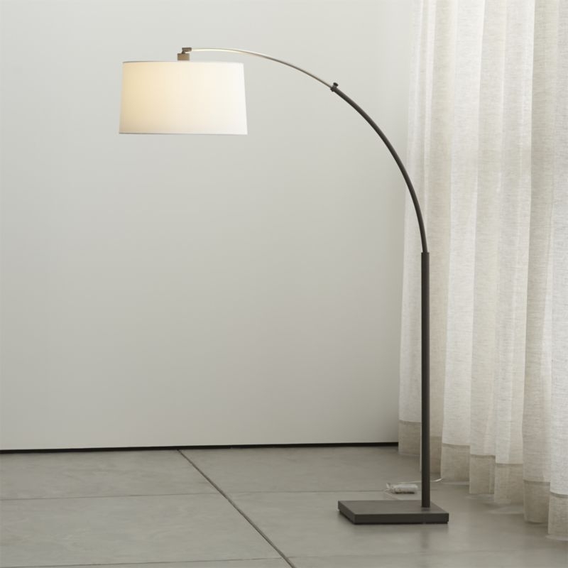 Dexter Arc Floor Lamp with White Shade - Image 3