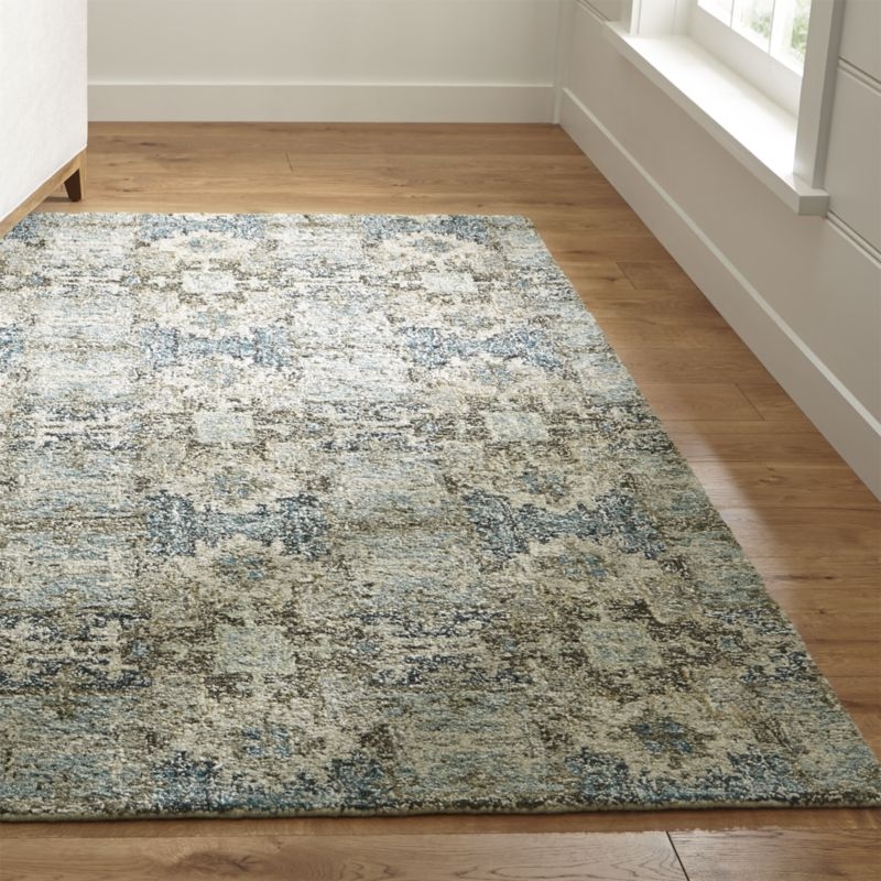 Alvarez Classic Wool Blend Mineral Blue Hand-Tufted Rug 9'x12' - Image 1
