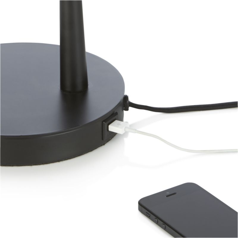 Morgan Black Metal Desk Lamp with USB Port - Image 4