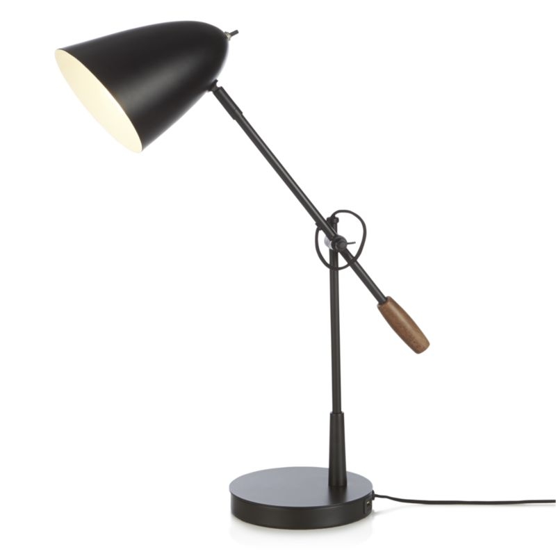 Morgan Black Metal Desk Lamp with USB Port - Image 6
