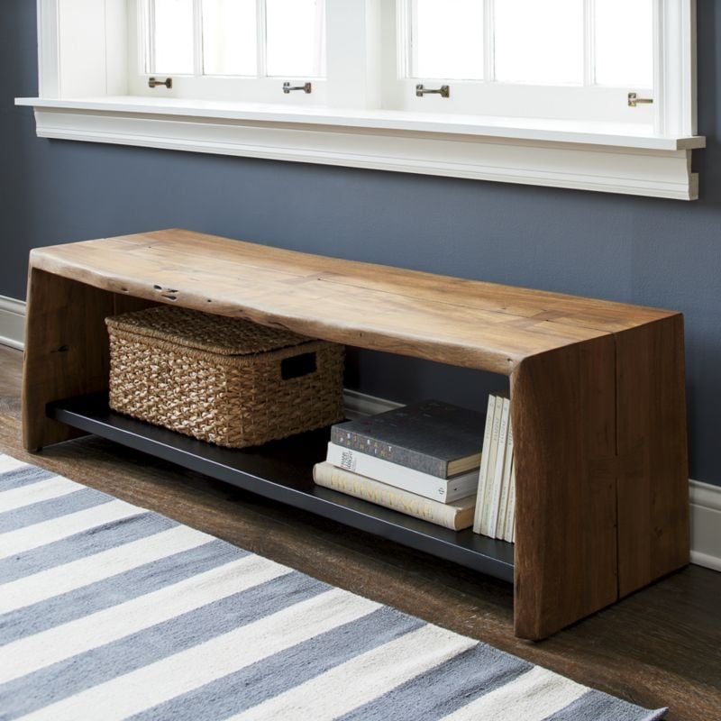 Yukon Natural Entryway Bench with Shelf - Image 2