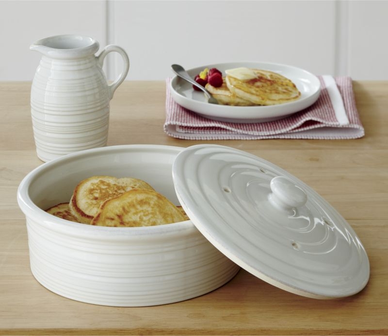 Farmhouse White Pancake Warmer - Image 1