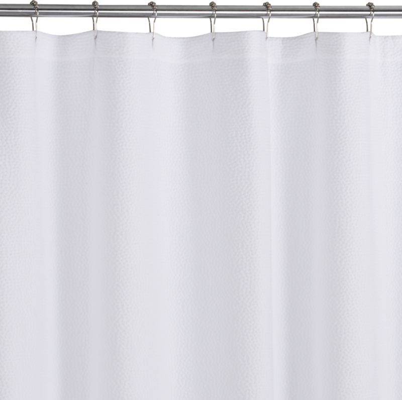 Pebble Matelassé White Extra-Long Shower Curtain - Image 3
