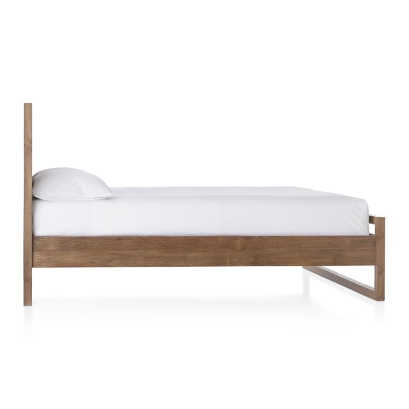 Linea Natural Teak Wood Queen Bed - Image 3