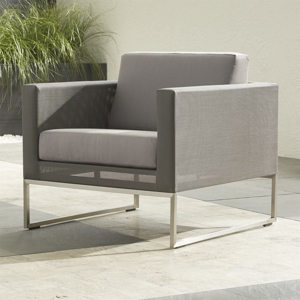 Dune Taupe Outdoor Lounge Chair with Sunbrella ® Cushions - Image 0