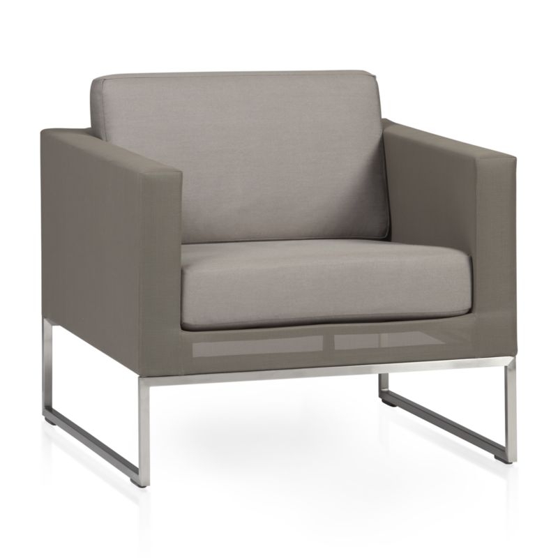 Dune Taupe Outdoor Lounge Chair with Sunbrella ® Cushions - Image 1