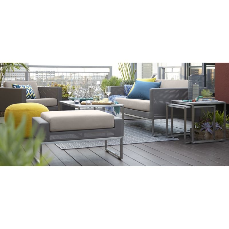 Dune Taupe Outdoor Lounge Chair with Sunbrella ® Cushions - Image 2