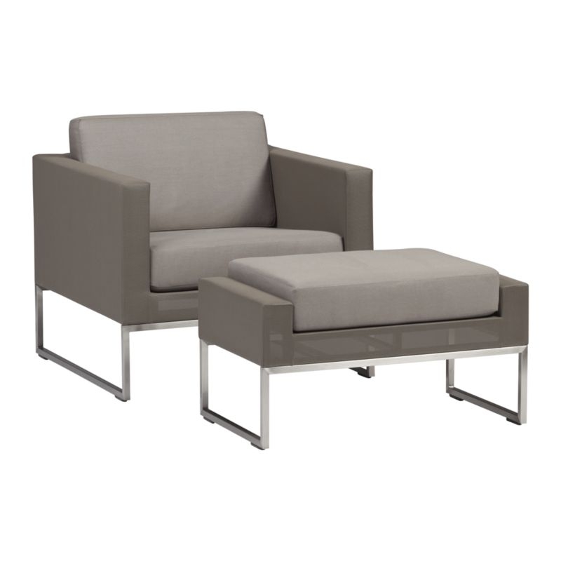 Dune Taupe Outdoor Lounge Chair with Sunbrella ® Cushions - Image 9