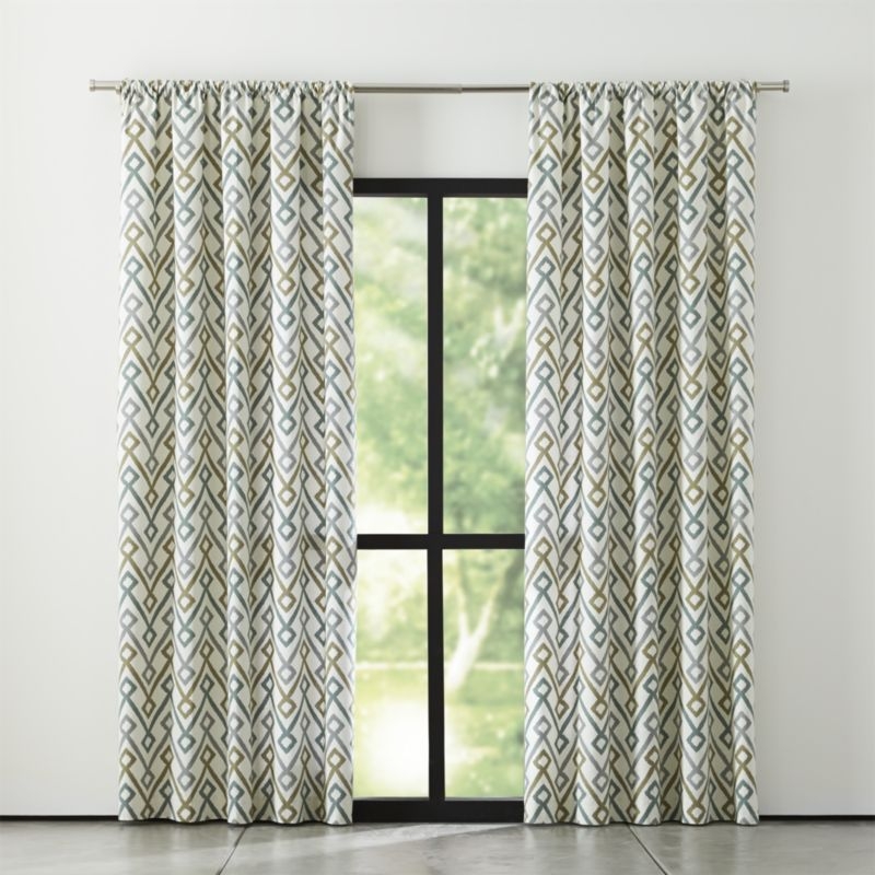Maddox 50"x84" Khaki/Grey Curtain Panel - Image 1