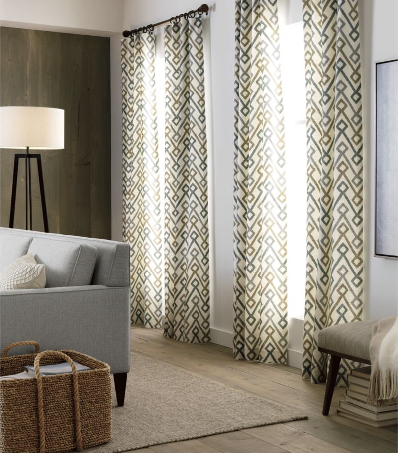 Maddox 50"x84" Khaki/Grey Curtain Panel - Image 6
