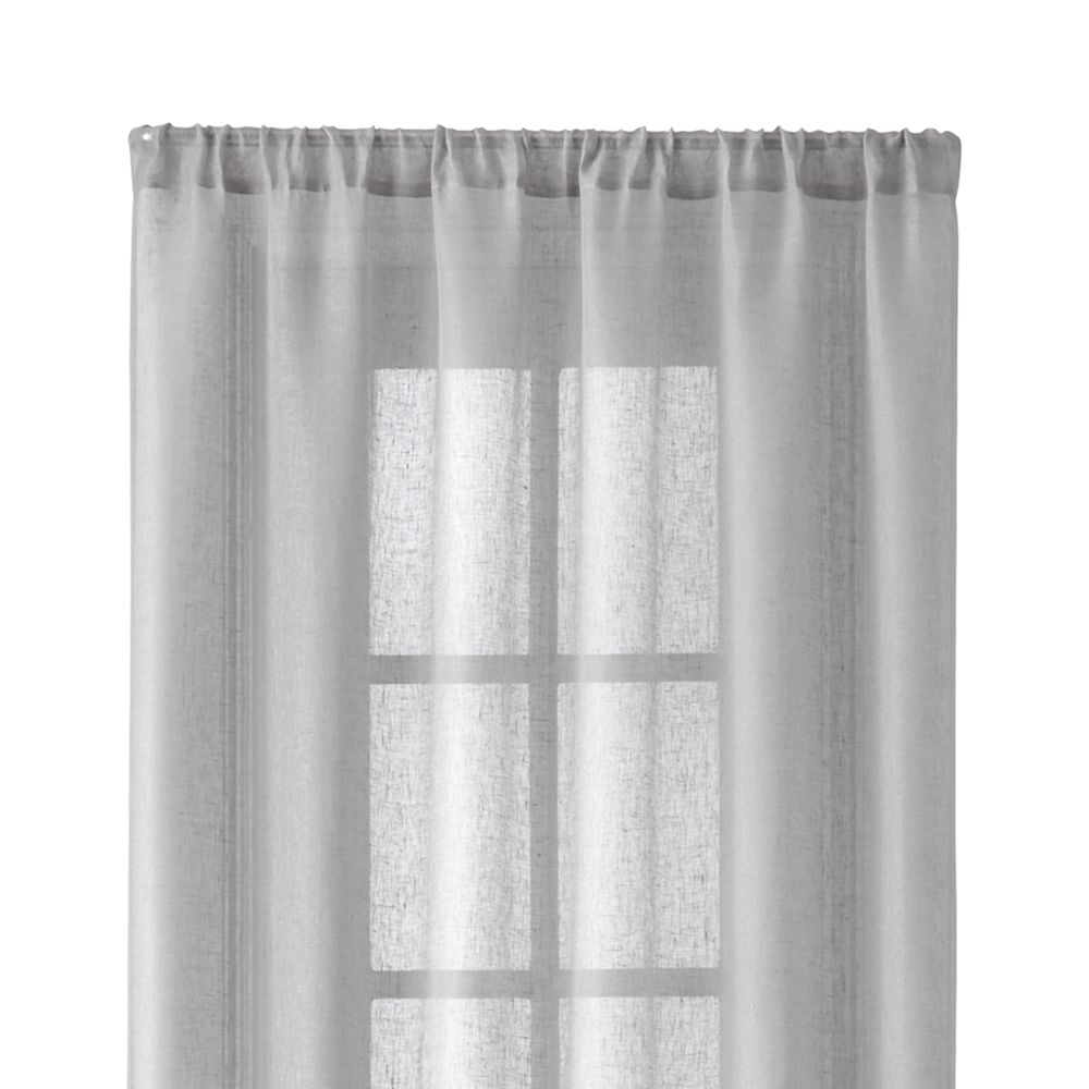 Light Grey Linen Sheer 52"x96" Curtain Panel - Image 0